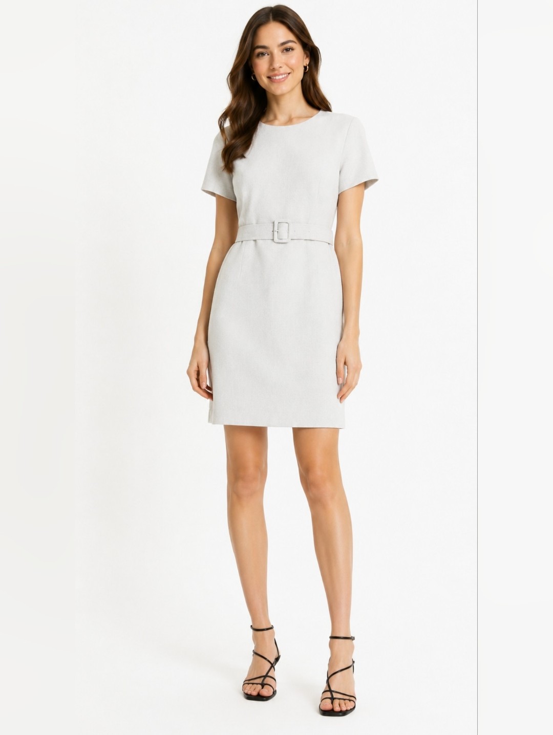 Club Monaco Belted Shift Dress In Oyster Us4